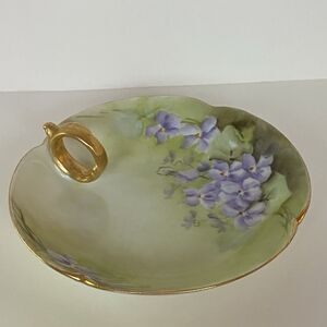 Vintage Limoges T & V , France Porcelain Hand Painted Nappy bonbon Dish